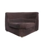 Vintage corner chair in brown velvet