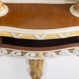 Louis XVI style gilded and lacquered wood console. Circa 1900.