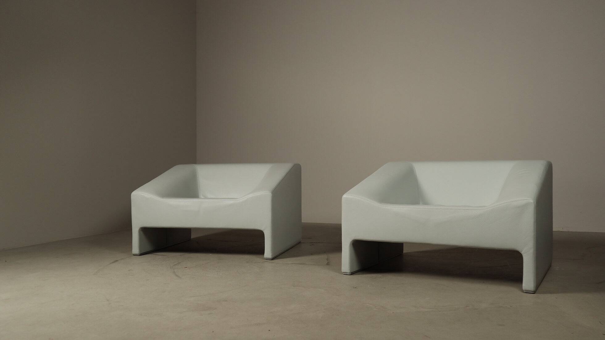 Pair of Malmö leather armchairs by Patricia Urquiola for Moroso, 2002