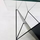 Table basse vintage en fil d'acier des années 80 au design éclectique