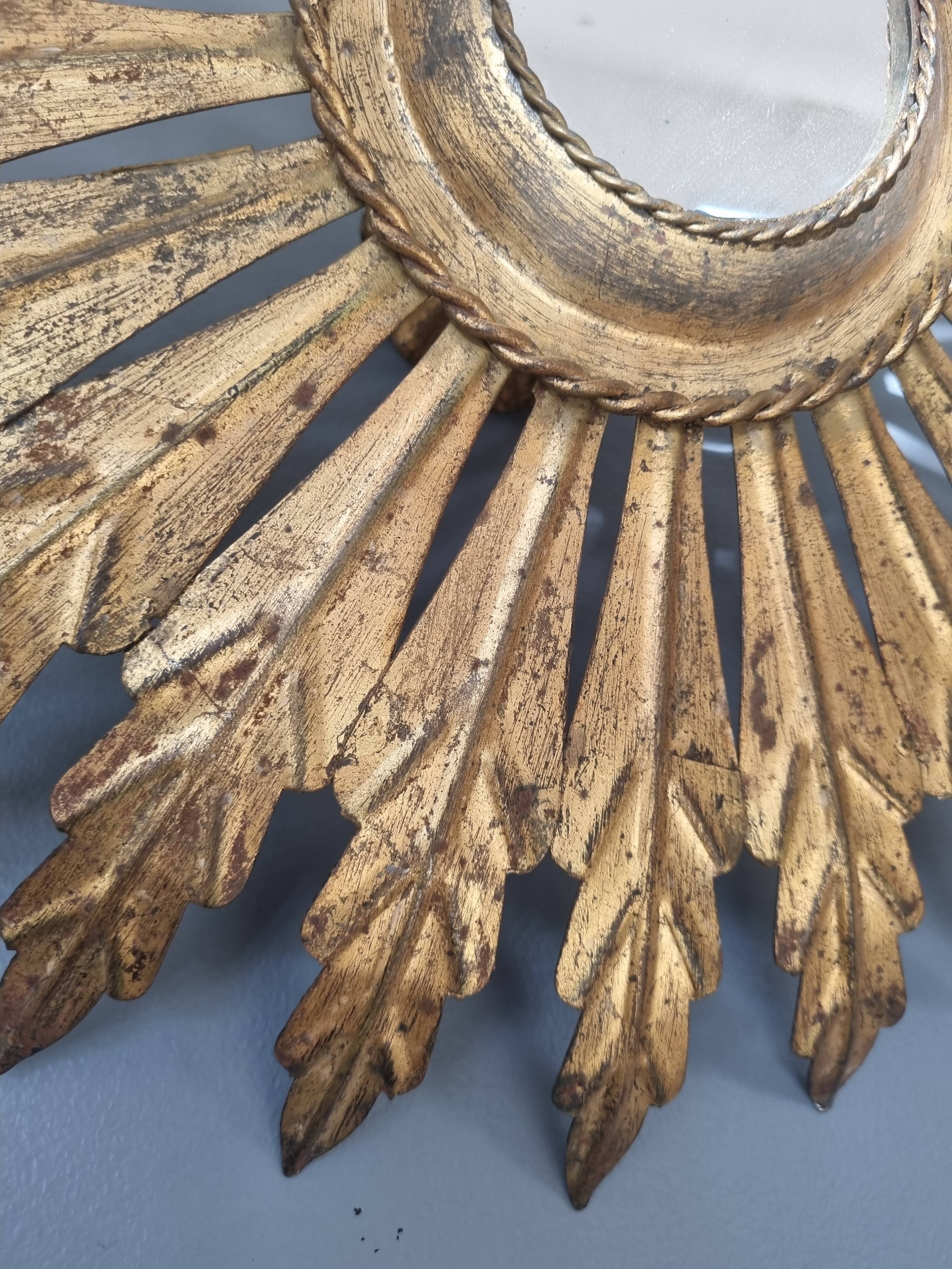 Sun mirror wall lamp