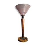 Art deco lamp lampshade pink 1930 with opaque pattern fleural electricity new nf