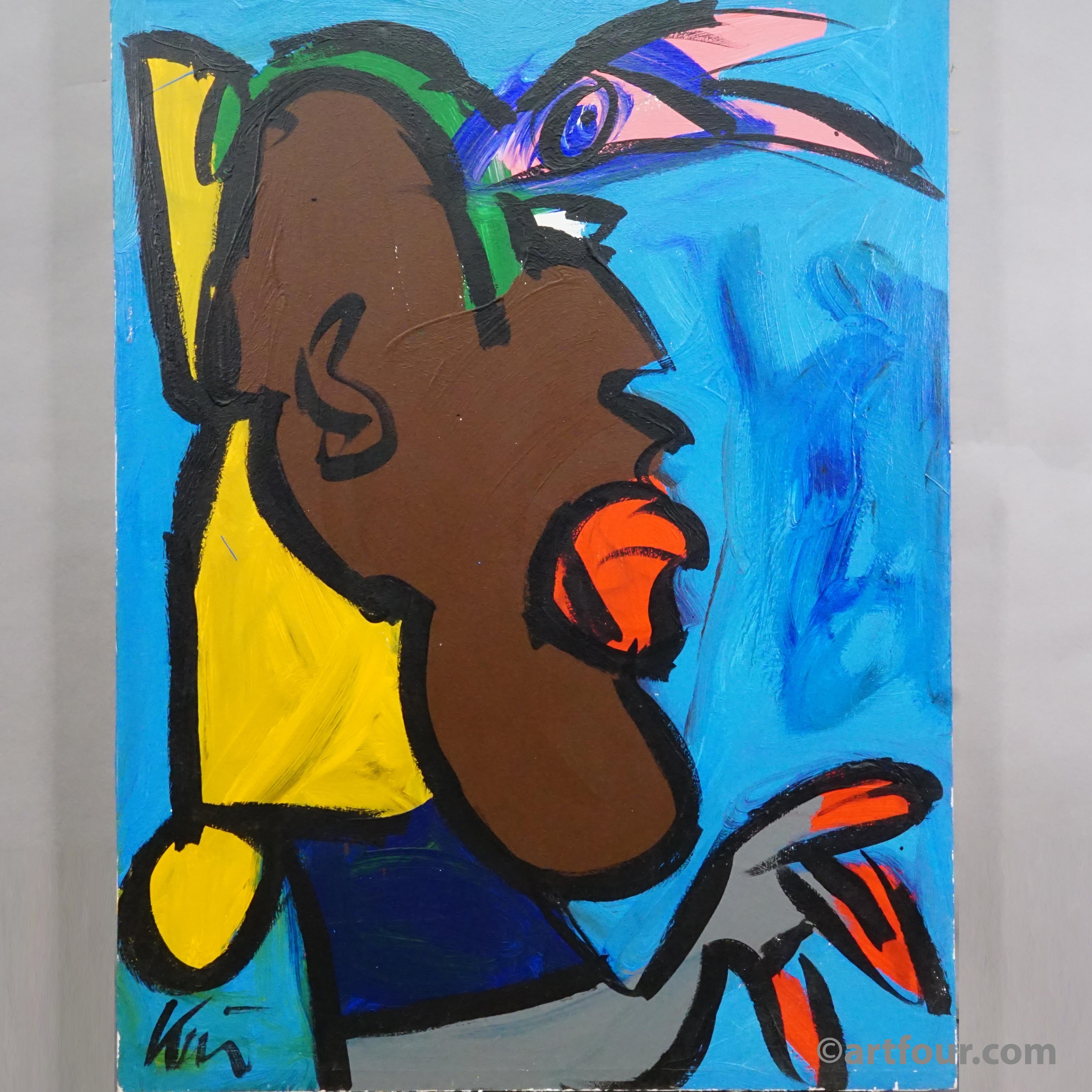 Abstract oil painting from the 20th century by Peter Robert Keil, Germany.