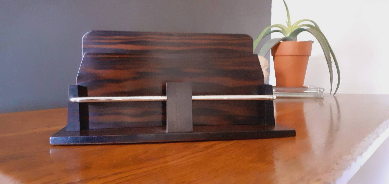 Art Deco Mail Rack 1930 Macassar ebony