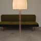 Chrome metal floor lamp opaline triplex Lidokov ex Czechoslovakia