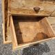 Antique fir wood workshop cabinet with drawers
