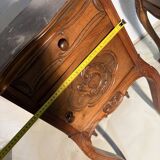 Pair of antique bedside tables with marble top and ceramic niche