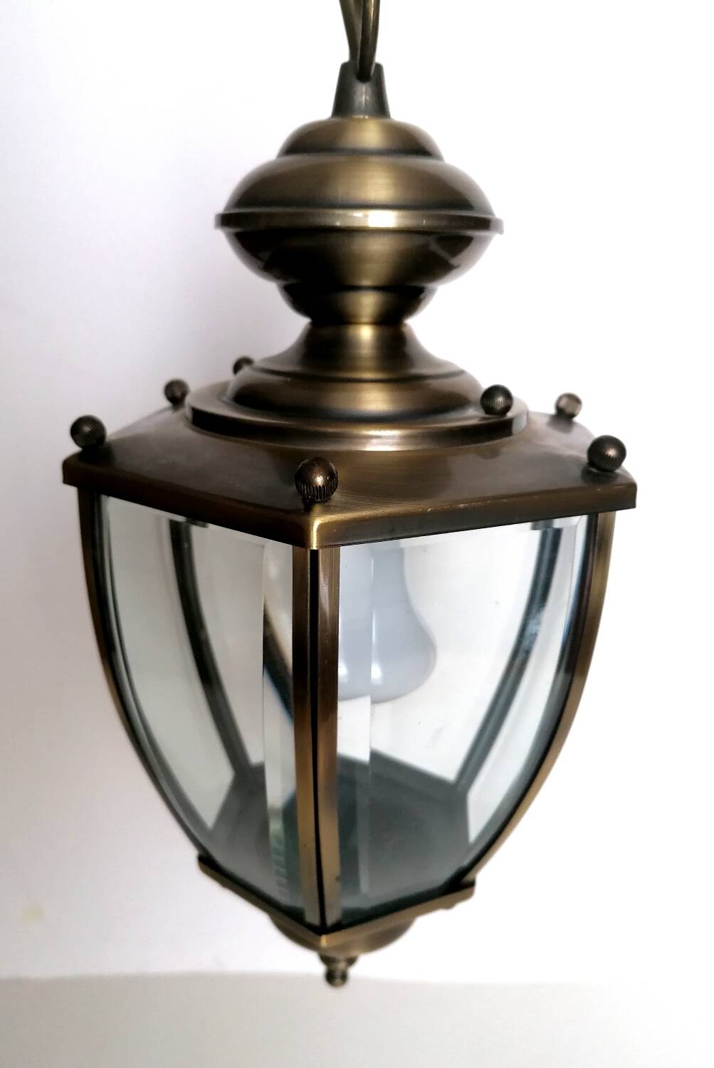 Suspension lanterne verres biseautés 6 faces