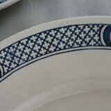 Set of 6 flat plates 1900 Faience K&G Luneville Yvetot L2