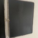 Miroir vintage 1950 triptyque barbier simili lézard noir coiffeur - 27 x 67