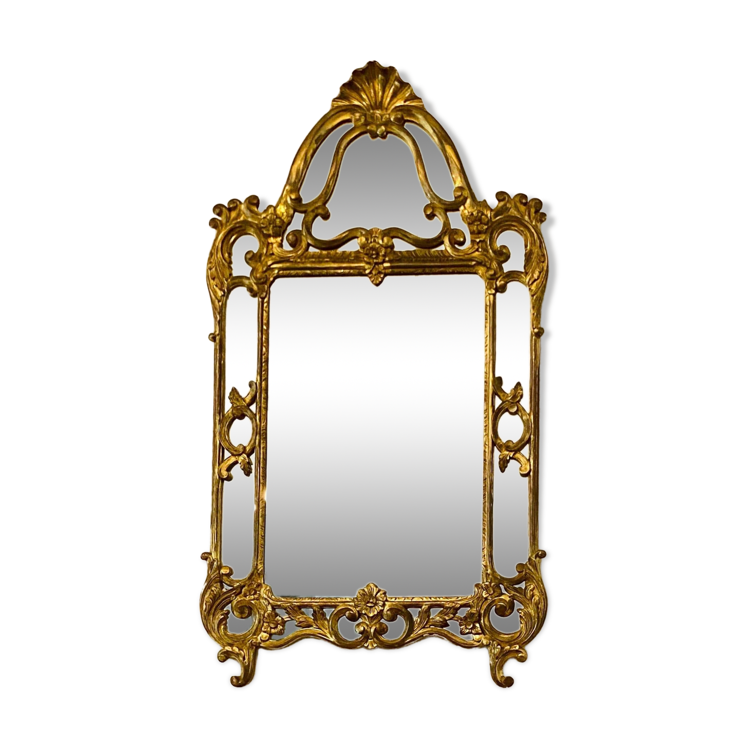Gilded decorative miror with double frame Louis XIV st., France twentieth century
