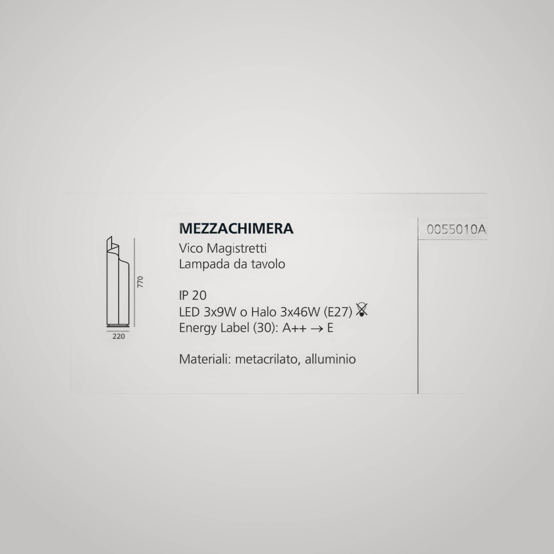 ARTEMIDE Europa Mezzachimera Vico Magistretti -0055010A- Artisan Lamp