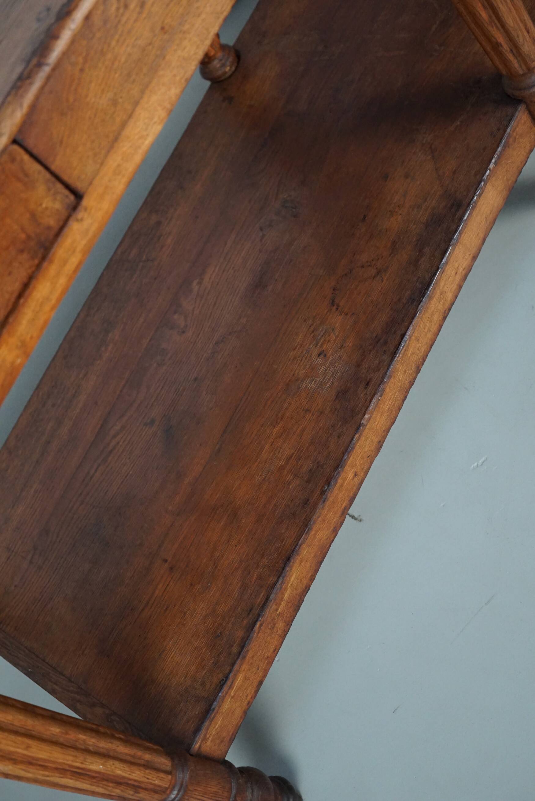 Antique oak 19th century French rustic console / drapers or side table