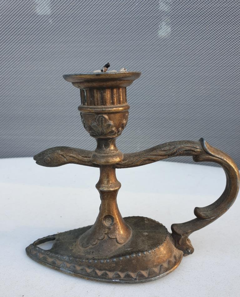 Nineteenth century snake candle holder