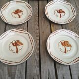 4 flat plates old ceramics from Badonviller collection paradis