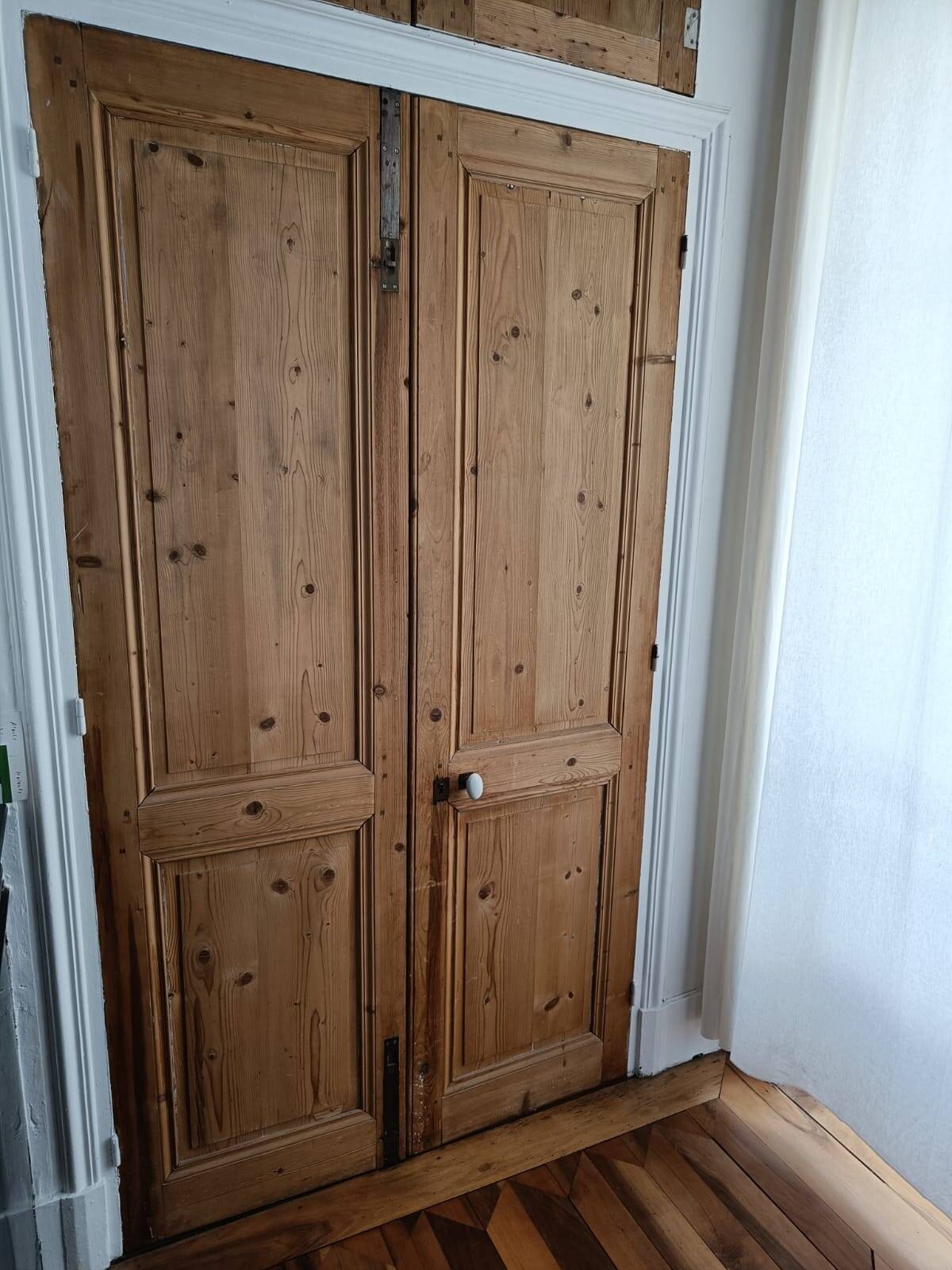 Pair of old molded communication doors