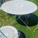 White wrought iron garden furniture