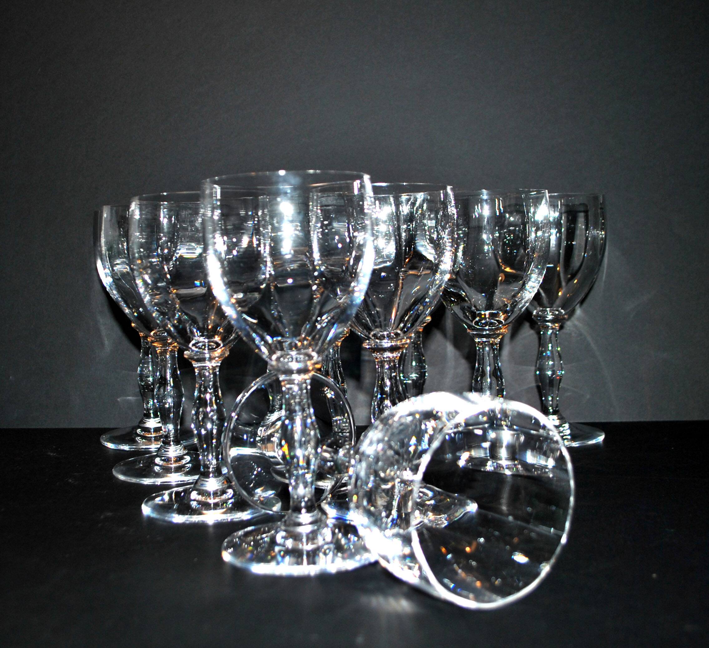 Set of 11 second-choice SAINT-LOUIS crystal wine glasses 15.5cm