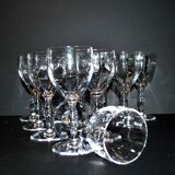 Set of 11 second-choice SAINT-LOUIS crystal wine glasses 15.5cm