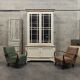 Old school library, white patinated two-body dresser, year 1888