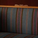 Oak canapé adorned with original upholstery, Nordic classicism, Sweden, 1930s.