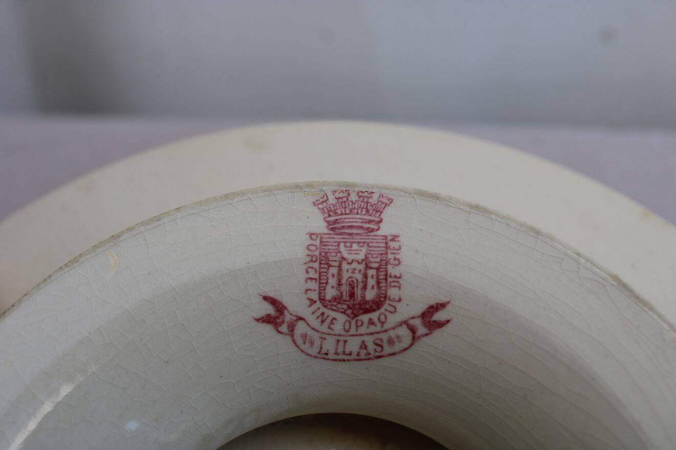 Coupe sur pied en porcelaine GIEN