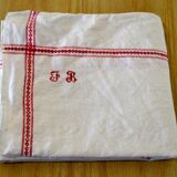 Old towel embroidered, Monogram, JB