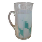 Vintage glass pitcher from the 1950s – geometric design