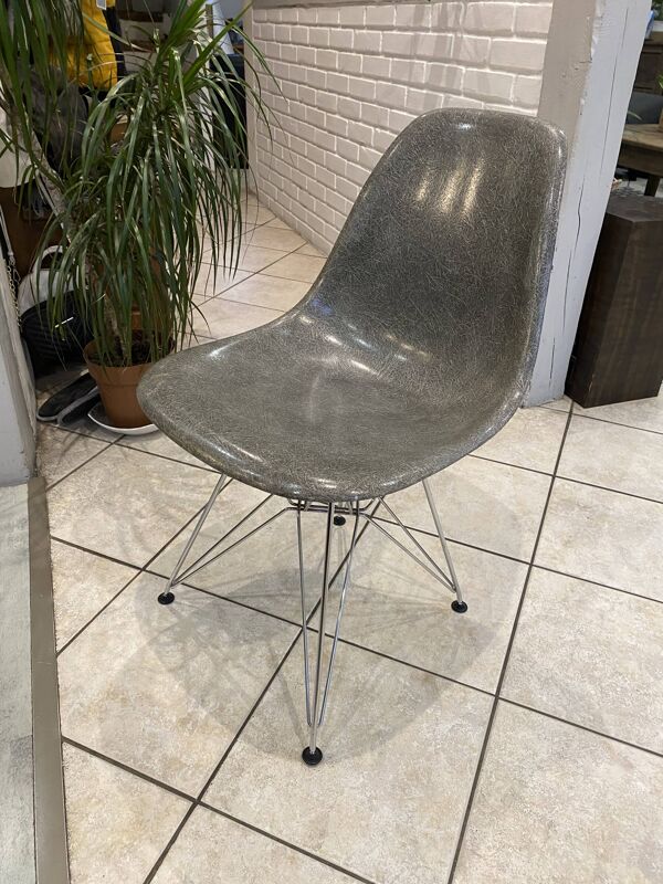 Chaise dsr eiffel gris elephant grey eames herman miller vintage 50 60 70