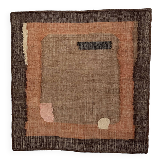 3x3 Ft-Second Hand Hand Made Jute/Wool Tapestry.