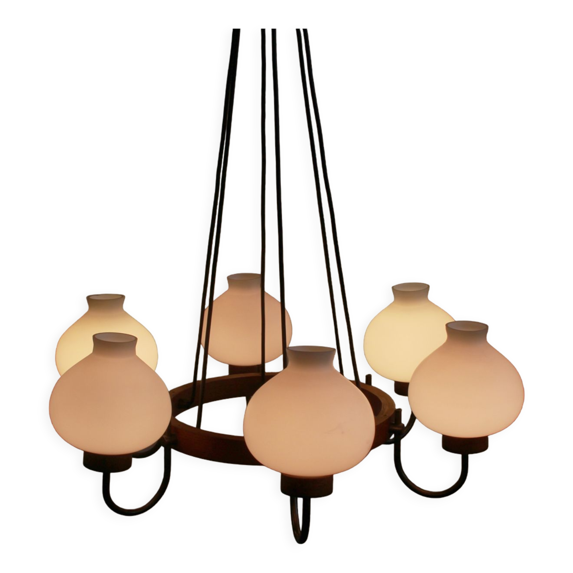 1960s ceiling light in opalglass