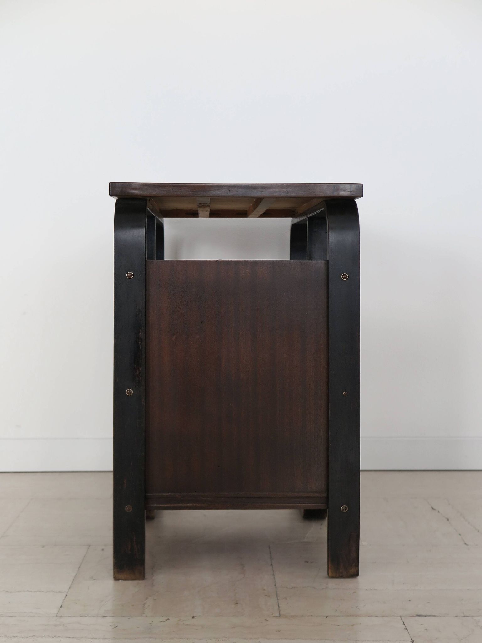 Giuseppe Pagano Pogatschnig Italian Dark Wood Desk for Gino Maggioni, 1940s