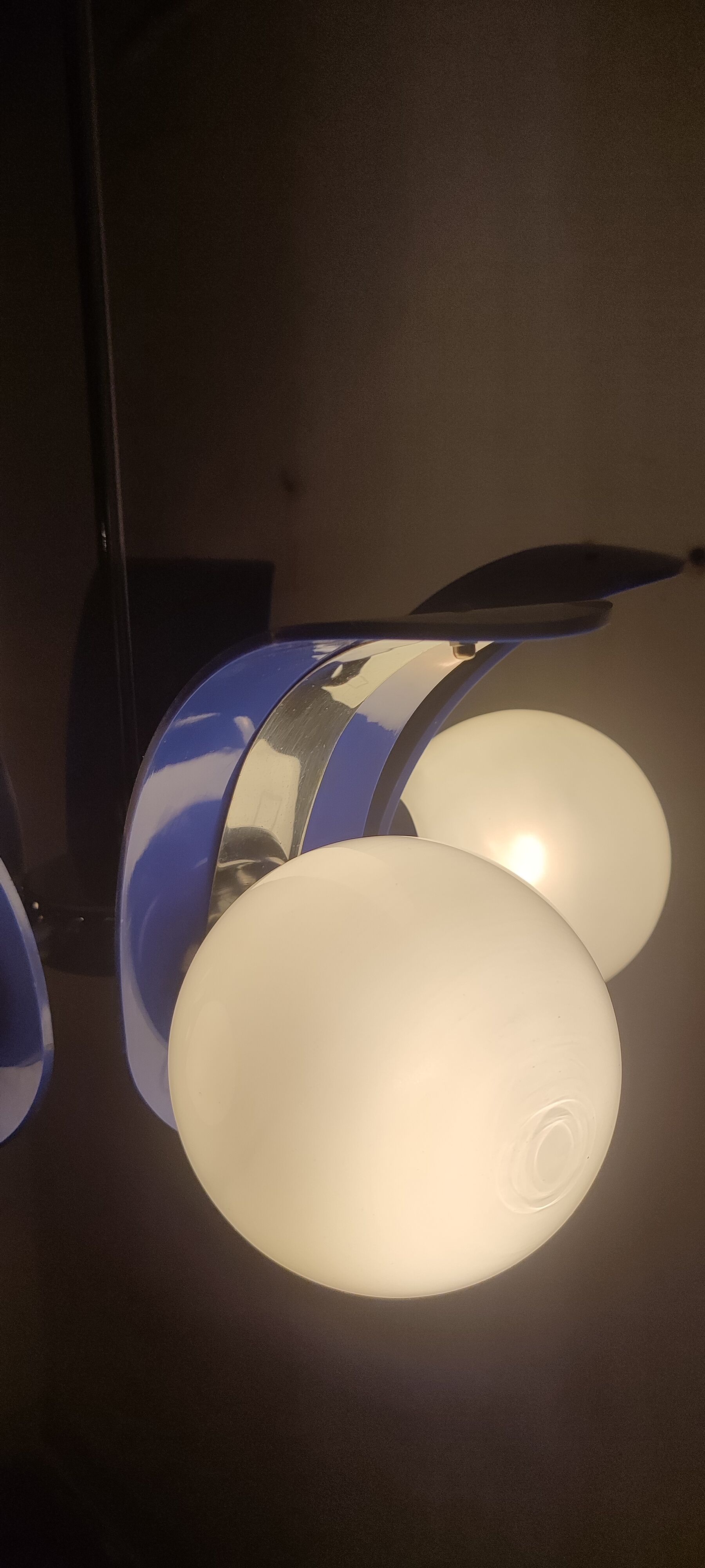 Plastic and glass ceiling lamp spain, 1970s