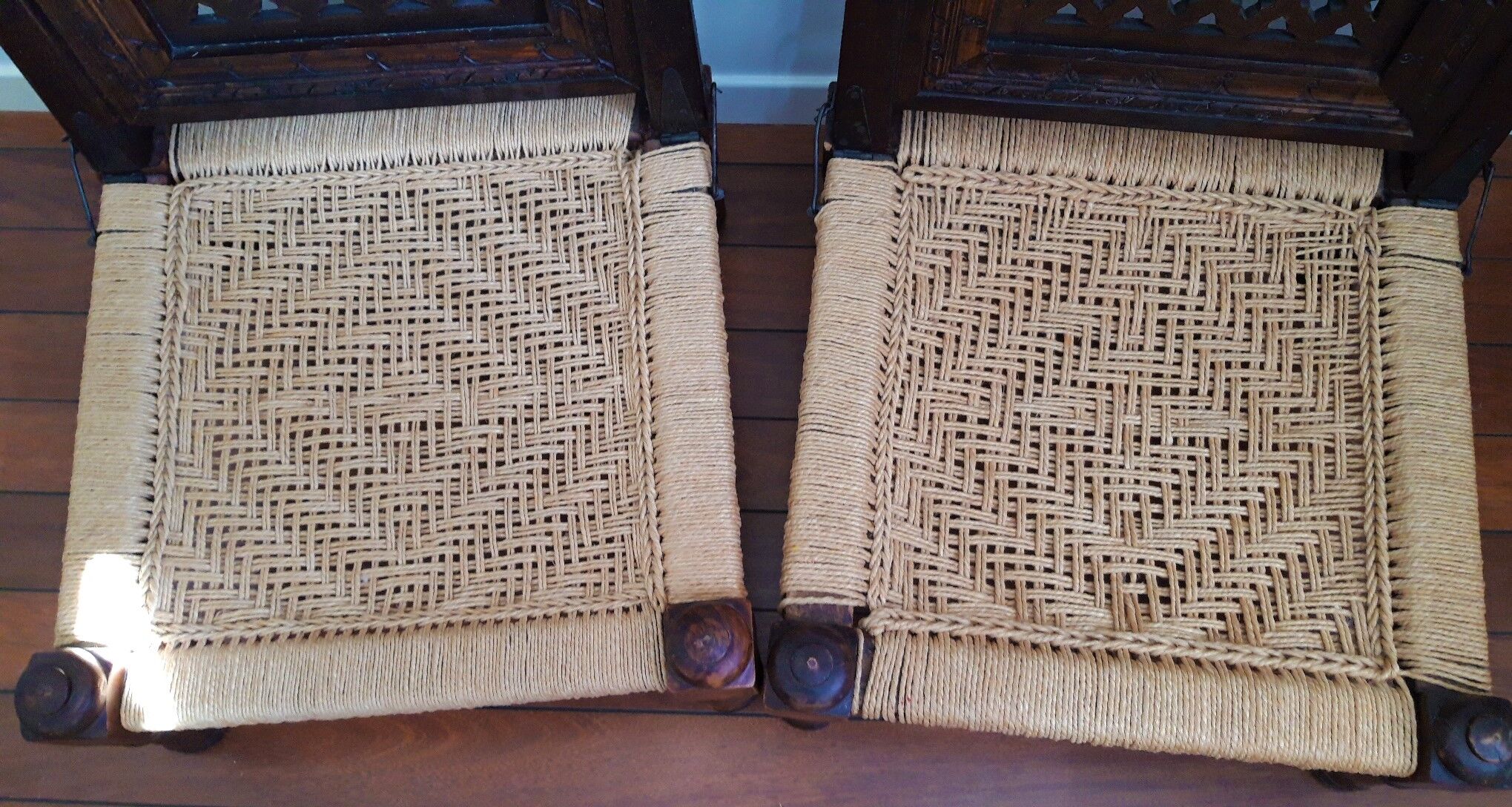 Pair of folding tibetan armchairs