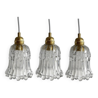 Set of three vintage pendant lights