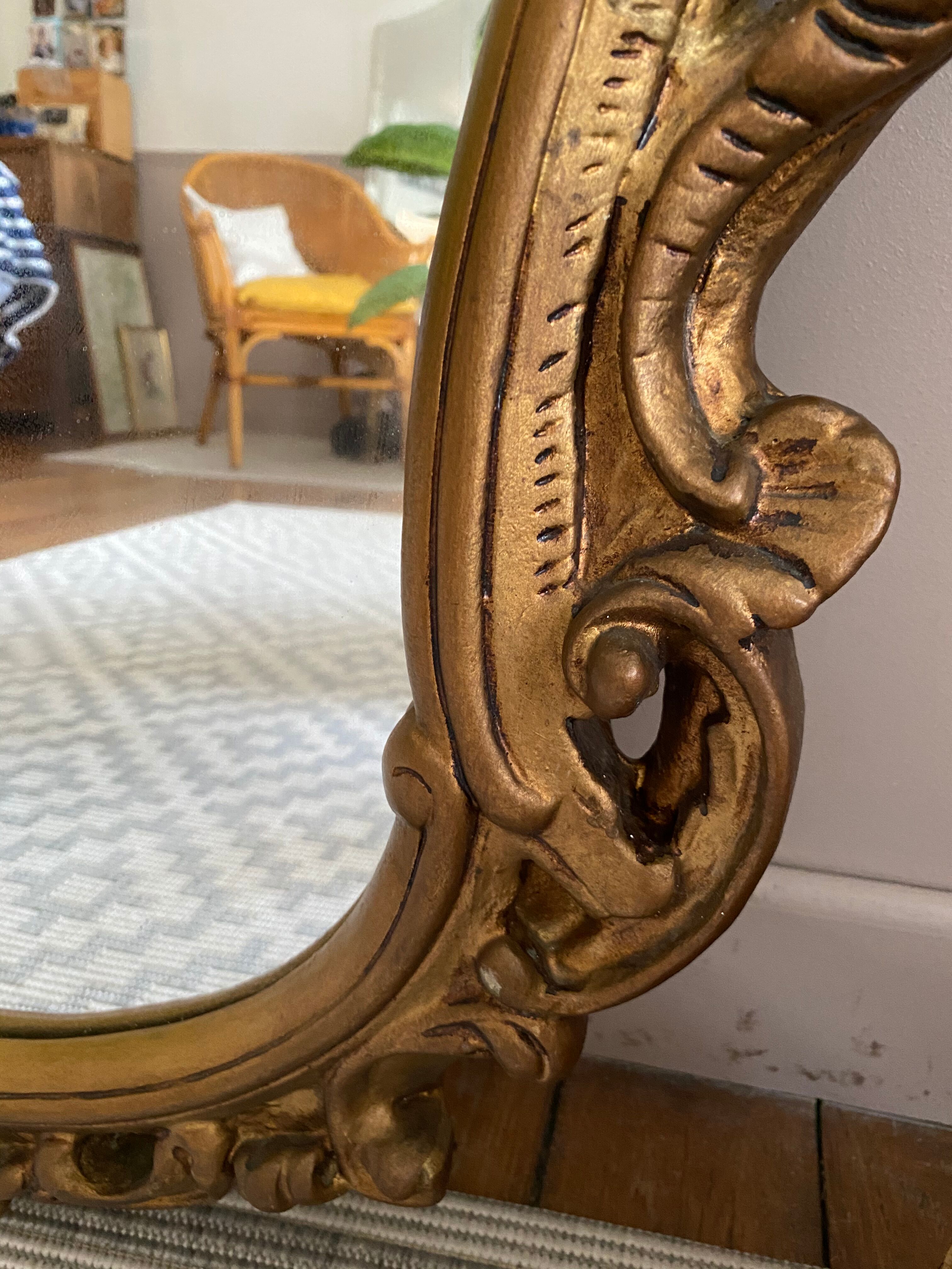 Vintage mirror golden shell 95x64