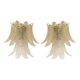 Transparent “Felci” Murano Glass Sconces – A Pair