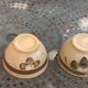 2 bols motifs fleurs en gres sarreguemines france vintage