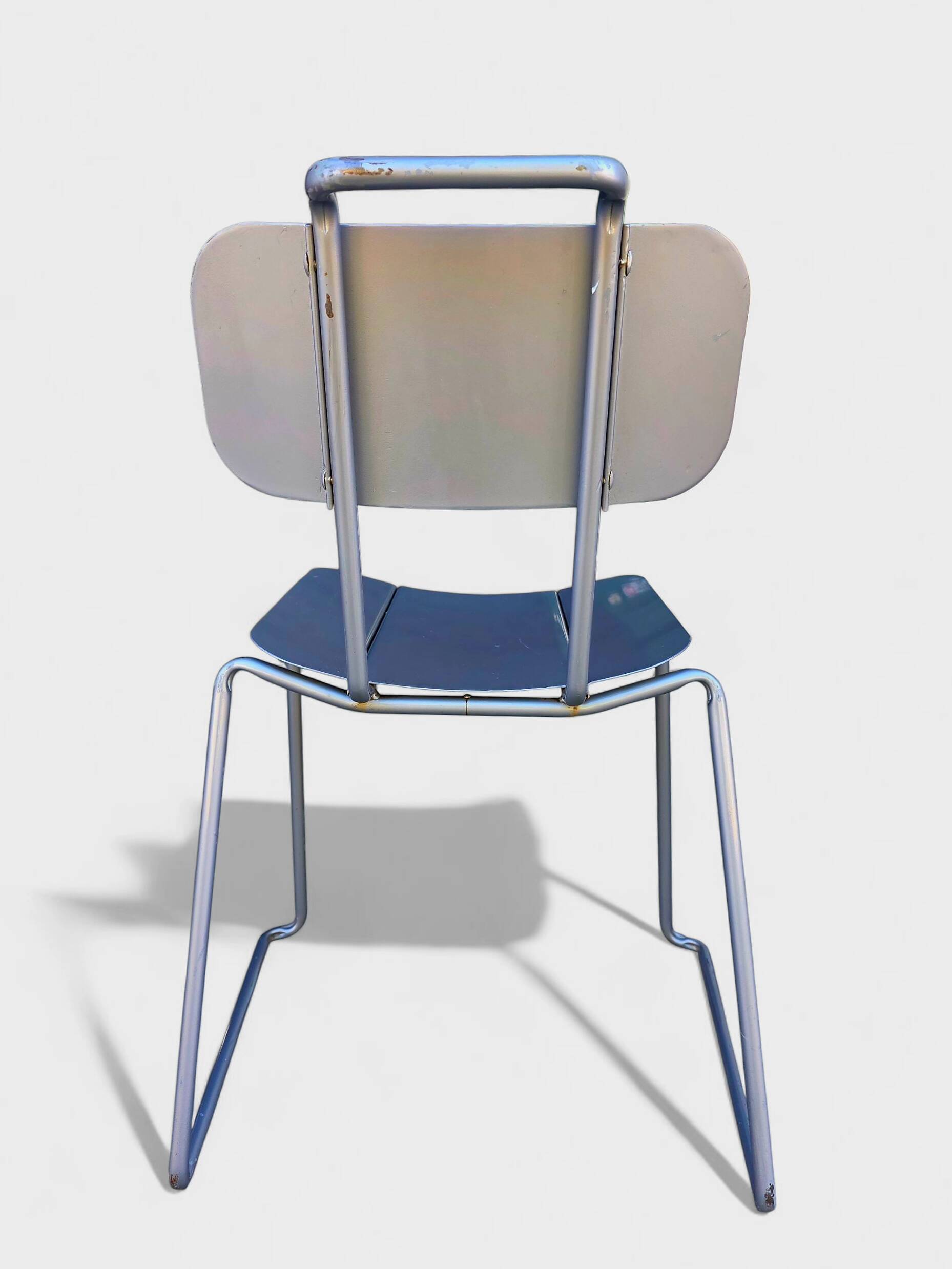 Modern Italian aluminum chairs by Tanzi, 1980