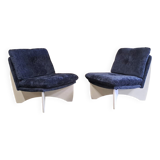 2 chaises longues en contreplaqué, style metz & co