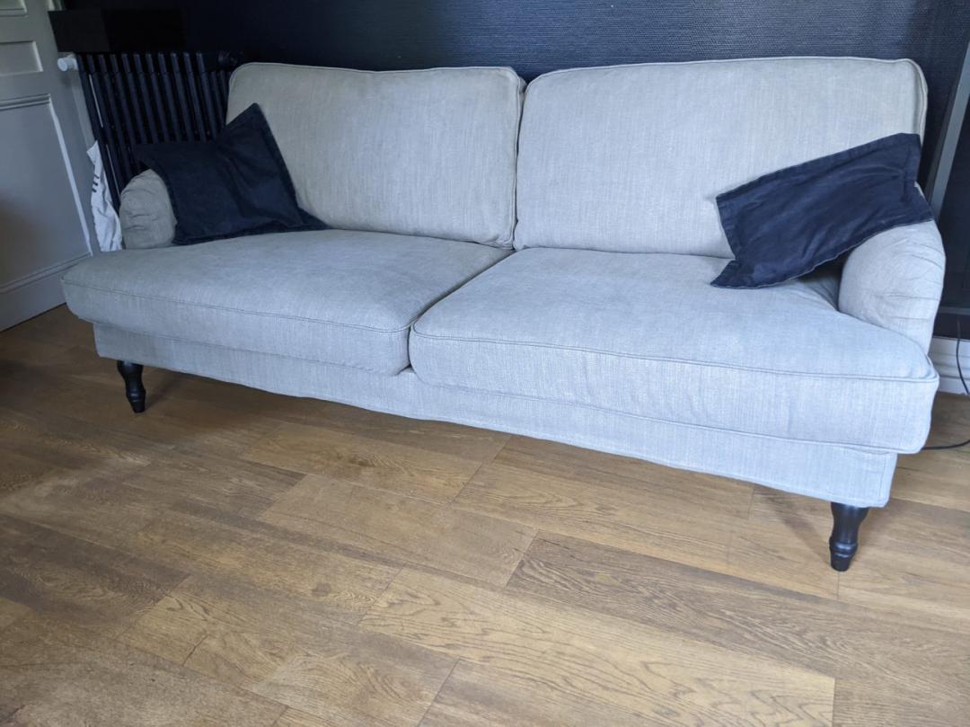 Housse Pour Canapé 3,5 Places IKEA Stocksund - Velours Chenille Ljungen Beige - 100% Polyester - Lavable