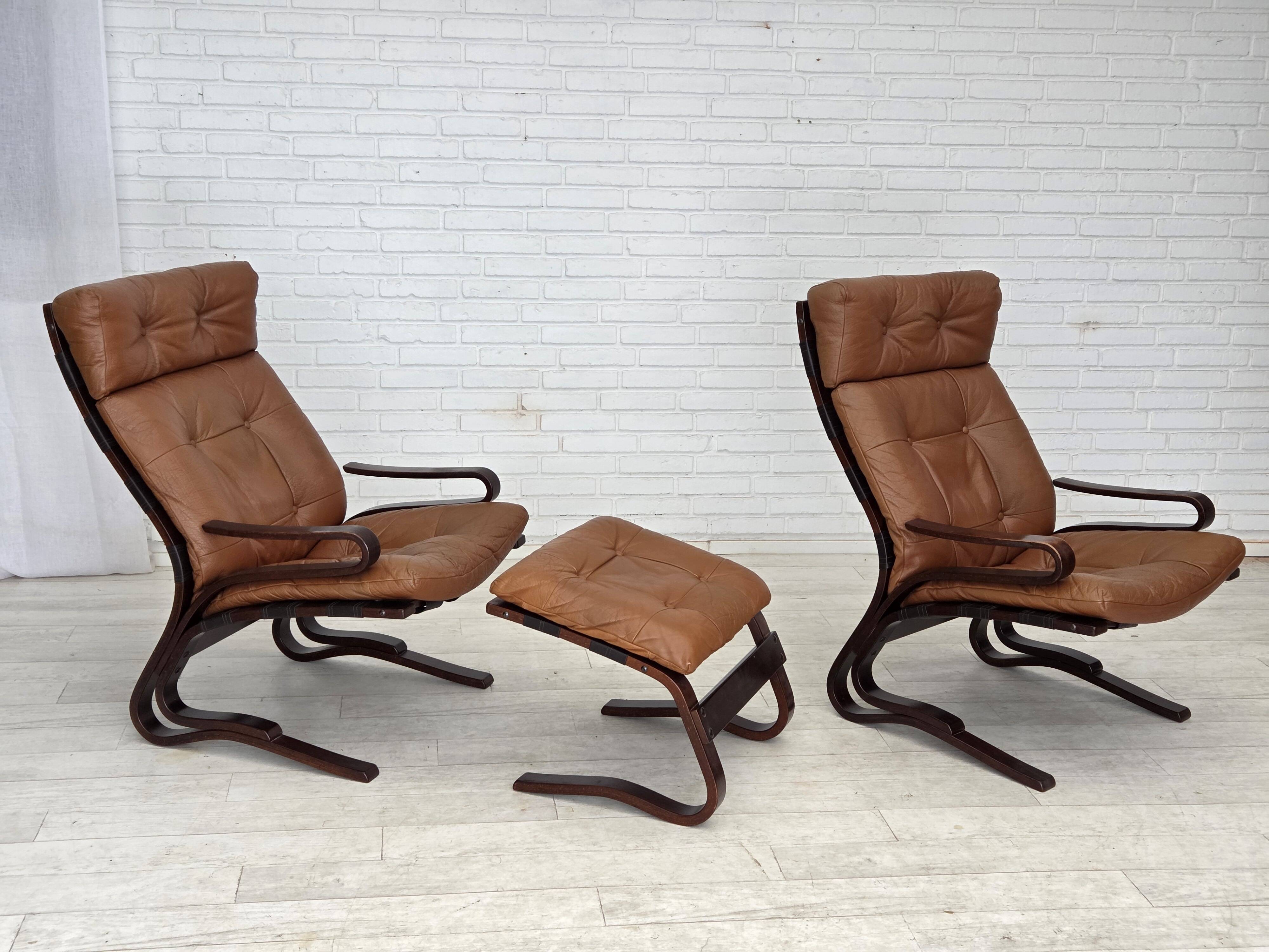 1970s, Norwegian design by Else & Nordahl Solheim, set of 2 chairs.