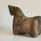 Brutalist ceramic zoomorphic horse shape