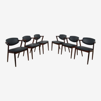 Lot de 6 chaises modèle 42 par Kai Kristiansen pour Schou Andersen, 1960