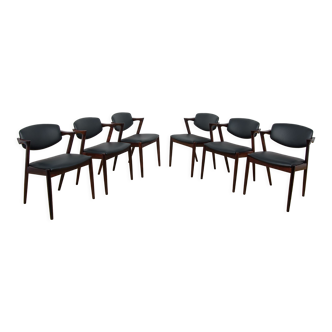 Model 42 Dining Chairs by Kai Kristiansen for Schou Andersen, 1960s, Set of 4