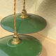 Lot of 4 vintage industrial enamelled metal suspensions.