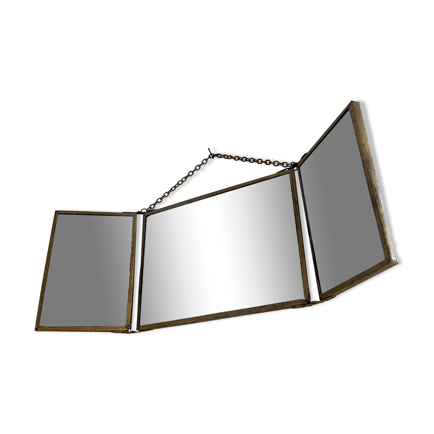 Vintage barber tryptic mirror 41x16cm