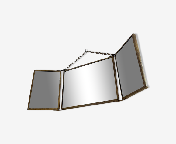 Miroir tryptique de barbier vintage 41x16cm