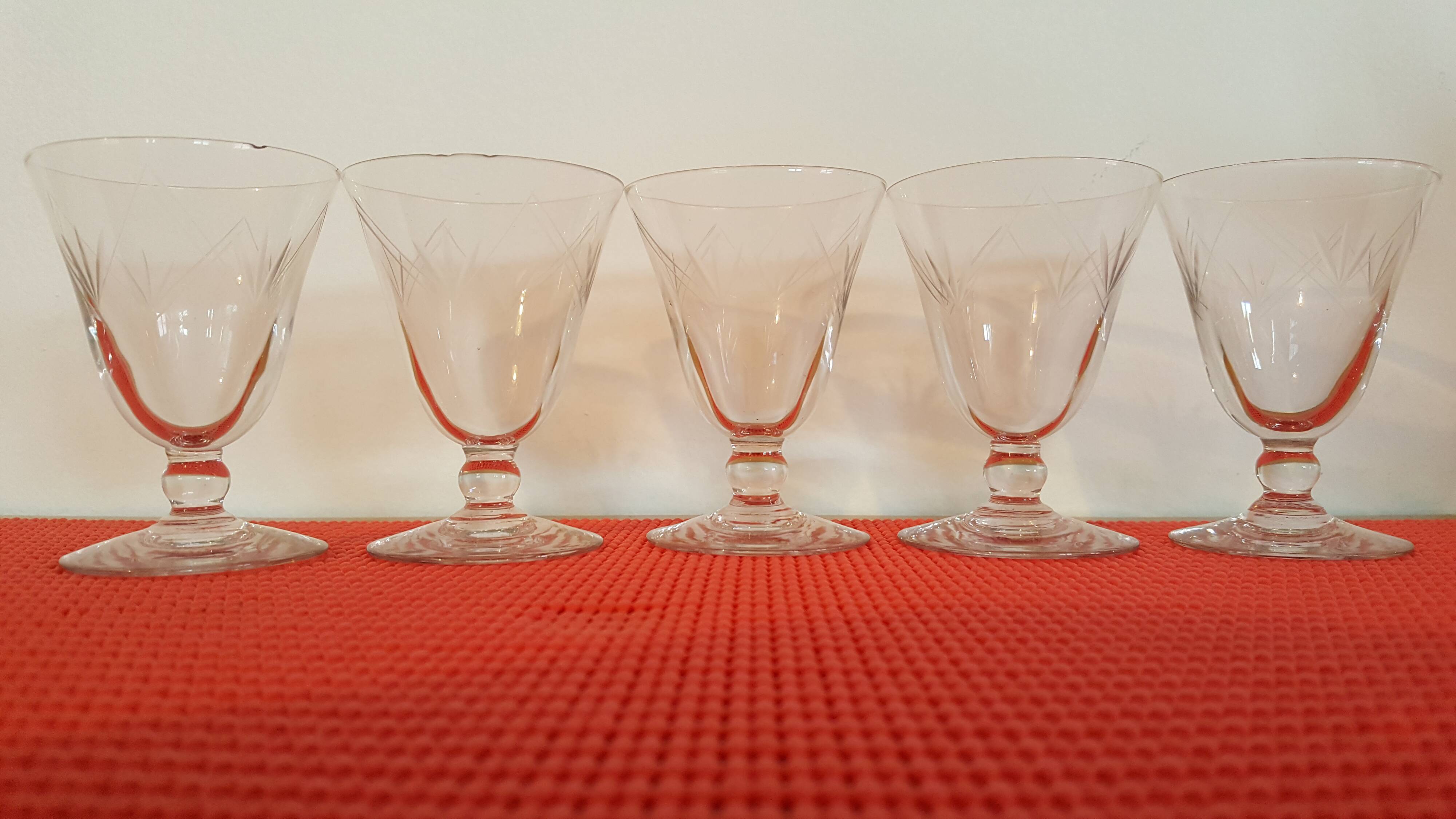5 blown and chiseled former glasses