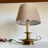 Lamp chic brass and velvet beige